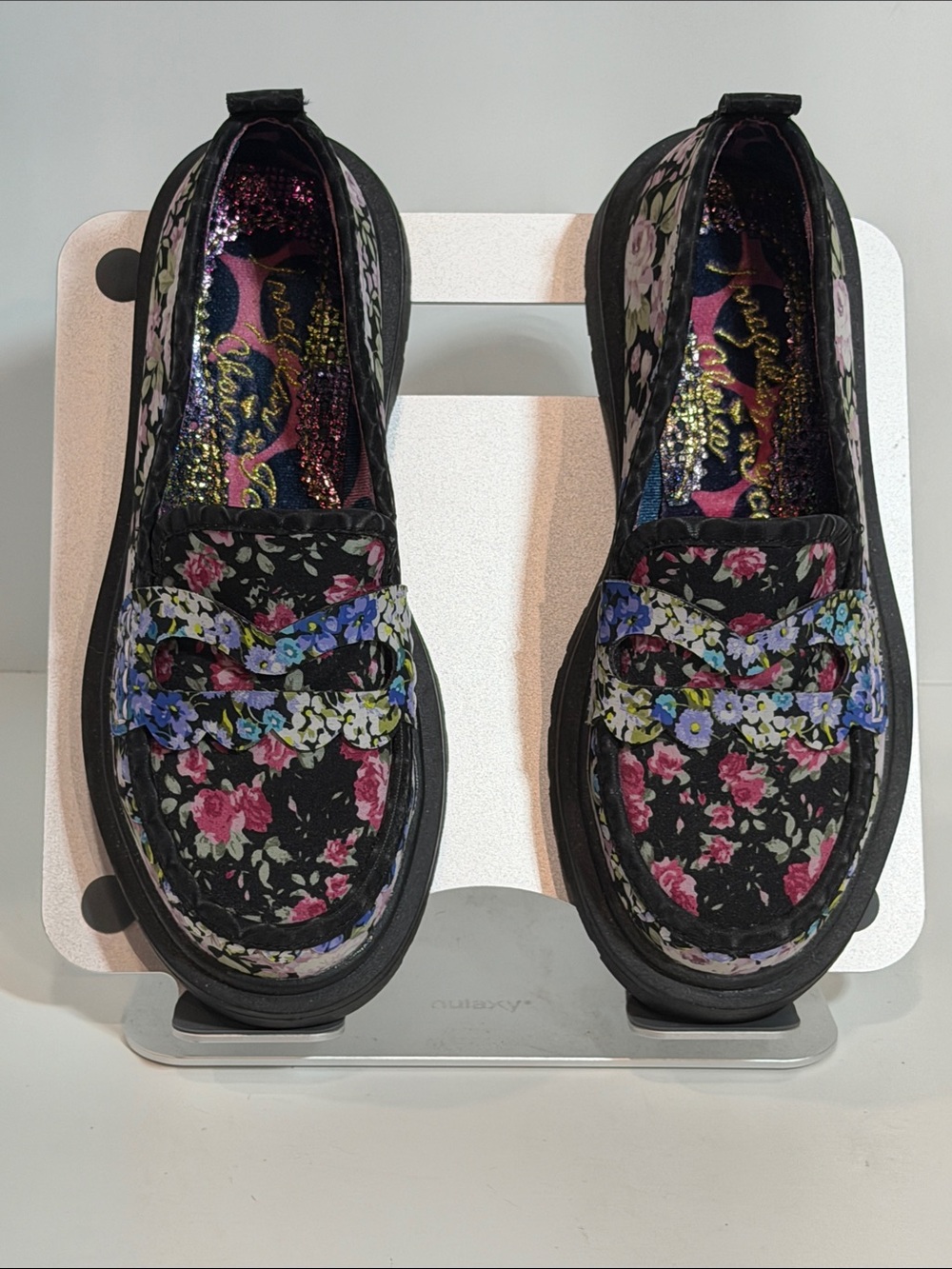 Irregular Choice Chunky Platform Floral Loafers